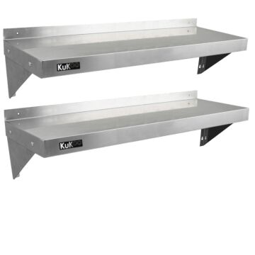 2 X Kukoo Stainless Steel Shelves 1250mm X 300mm
