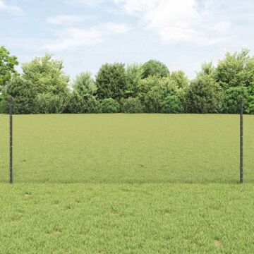 Vidaxl Fence Posts 11 Pcs U-channel Grey 80 Cm Steel, Vidaxl Hexagon Fence Grey 0.8x100 M Steel