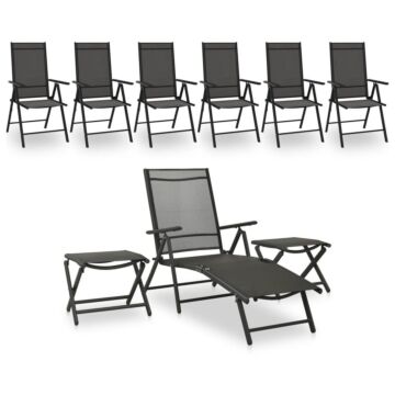 Vidaxl 9 Piece Garden Lounge Set Black And Anthracite