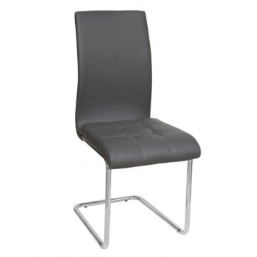 Samurai Pu Chairs Chrome & Grey (4s)