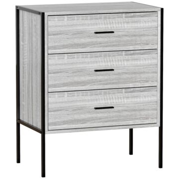 Vida Designs Brooklyn 3 Drawer Chest, Grey