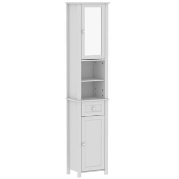 Bath Vida Priano 2 Door Tall Cabinet With Mirror, White