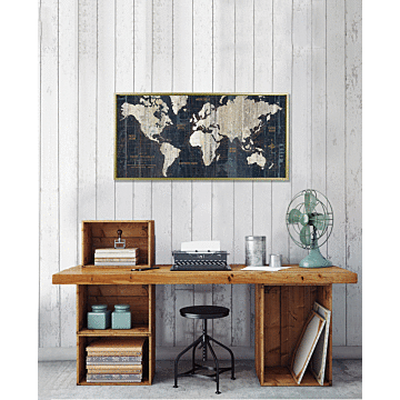 Old World Map - Framed Canvas