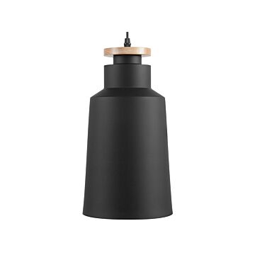 Hanging Light Pendant Lamp Black Shade Geometric Modern Minimalistic Design Beliani