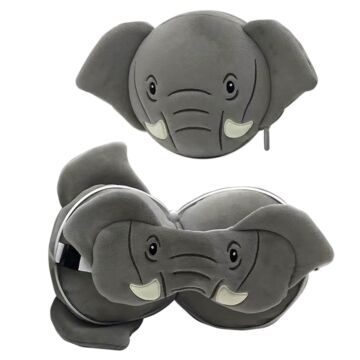 Relaxeazzz Travel Pillow & Eye Mask - Elephant