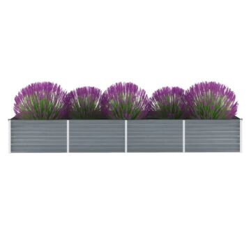 Vidaxl Garden Raised Bed Galvanised Steel 320x80x45 Cm Grey