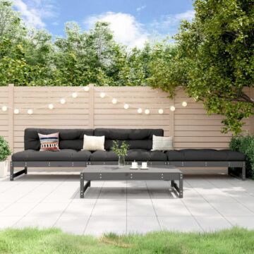 Vidaxl 4 Piece Garden Lounge Set Grey Solid Wood Pine