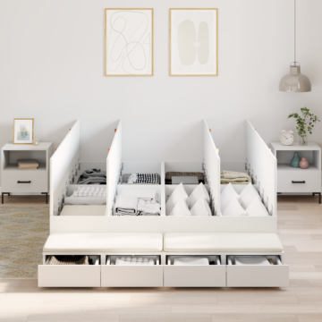 Vidaxl Storage Bed Frame White 150x200 Cm