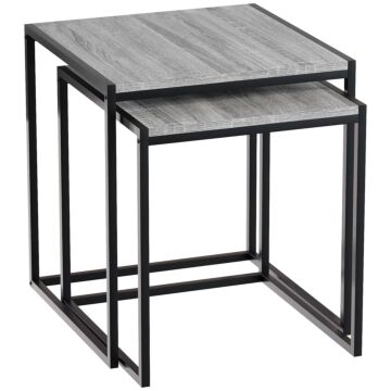 Vida Designs Brooklyn Nest Of 2 Tables, Grey