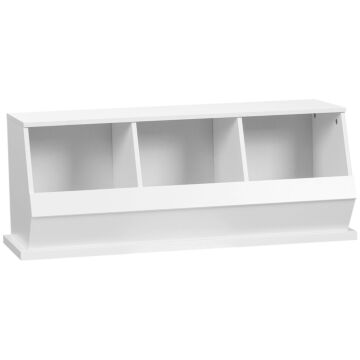 Homcom Storage Cabinet, Kitchen Cabinet 3 Compartments, 90l X 36w X 35h Cm, White