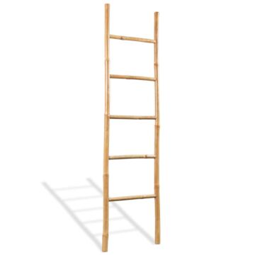 Vidaxl Towel Ladder With 5 Rungs Bamboo 150 Cm