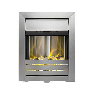 Adam Helios Electric Fire In Brushed Steel