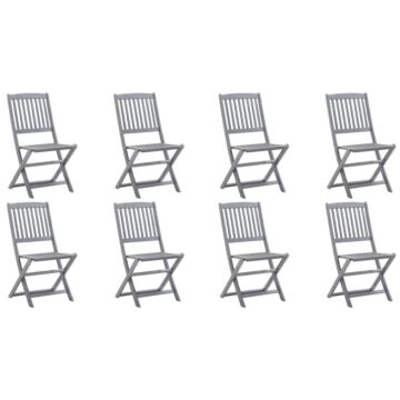 Vidaxl Folding Outdoor Chairs 8 Pcs Solid Acacia Wood