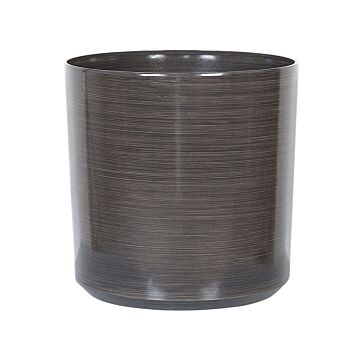 Plant Pot Grey Fibre Clay 35 X ⌀ 35 Cm Outdoor Indoor All Weather Glam Beliani