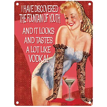 Small Metal Sign 45 X 37.5cm Funny Fountain Of Youth
