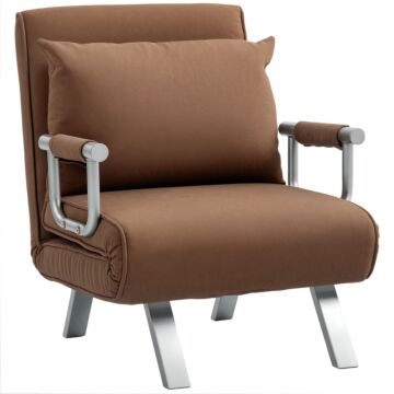 Homcom 4-in-1 Faux Suede Chair Bed - Coffee