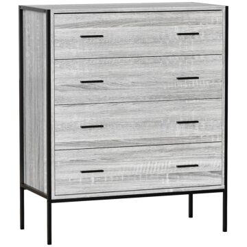 Vida Designs Brooklyn 4 Drawer Chest, Grey