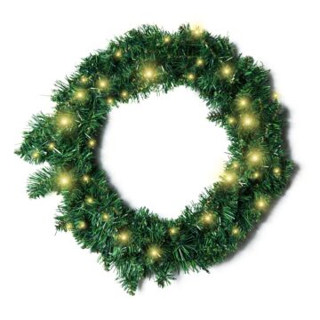 Homcom Christmas Wreath Decoration, 50 Led Lights