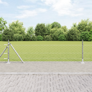 Vidaxl Hexagon Fence 0.5x100 M Galvanised Steel, Vidaxl Fence Posts With Base Plates 13 Pcs Ø32mm 70cm Galvanised Steel