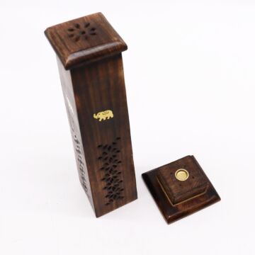 Box Of 2 Tapered Incense Tower - Mango Wood