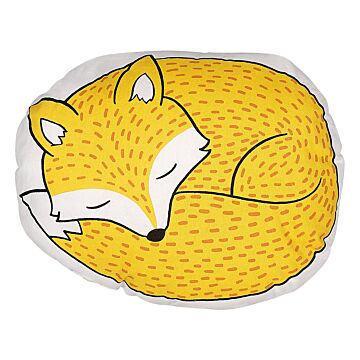 Kids Cushion Yellow Fabric Fox Shaped Pillow With Filling Soft Children's Toy Beliani