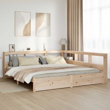 Vidaxl Bookcase Bed Without Mattress 200x200 Cm Solid Wood Pine