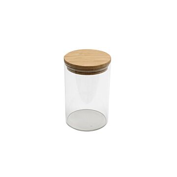 Glass Jar With Bamboo Lid 14cm