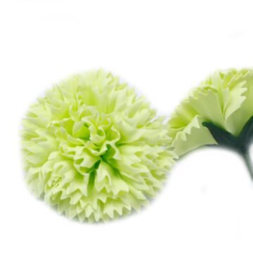 Craft Soap Flowers - Carnations - Lime - Pack Of 10