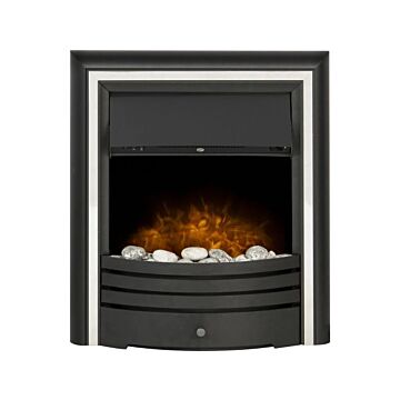 Adam Cambridge Pebble Electric Fire In Black & Chrome