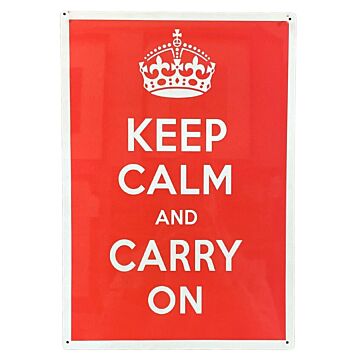 Metal Humour Wall Sign - Keep Calm And Carry On