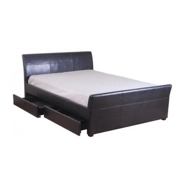 Viva 4 Drawer Pvc Double Bed Brown