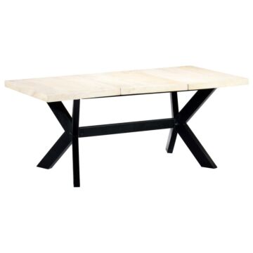 Vidaxl Dining Table White 180x90x75 Cm Solid Mango Wood