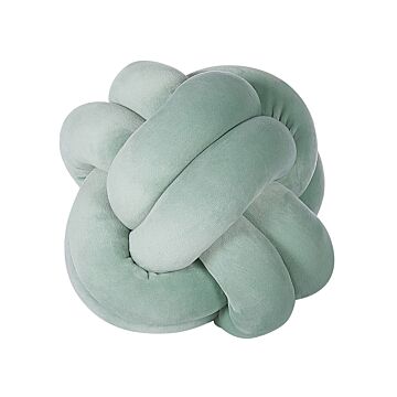 Decorative Cushion Green Velvet Knot Pillow 20 X 20 Cm Decor Accessories Beliani