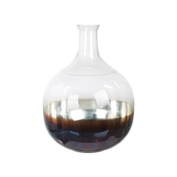 Flower Vase Iridescent Glass 40 Cm Handmade Home Decoration Modern Design Beliani