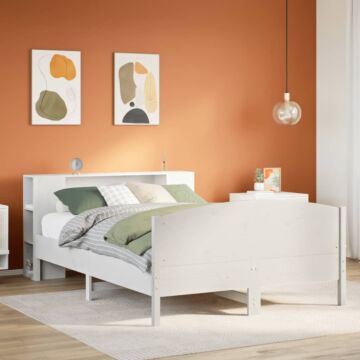 Vidaxl Bookcase Bed Without Mattress White 140x190cm Solid Wood Pine