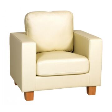 Chesterfield 1 Seater Sofa Pu Cream