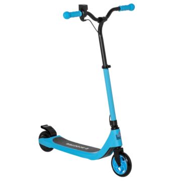 Homcom Electric Scooter, 120w Motor E-scooter W/ Battery Display, Adjustable Height, Rear Brake For Ages 6+ Years - Blue