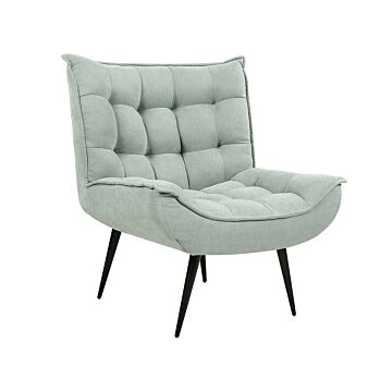 Armchair Mint Green Armless Accent Leisure Chair Armless Tufting Metal Iron Black Legs Living Room Bedroom Modern Beliani