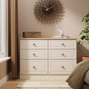 Norfolk 6 Drawer Midi Chest In Kashmir Ash & Bardolino Oak