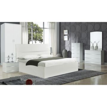 Arden/widney White High Gloss Dresser 3 Drawers