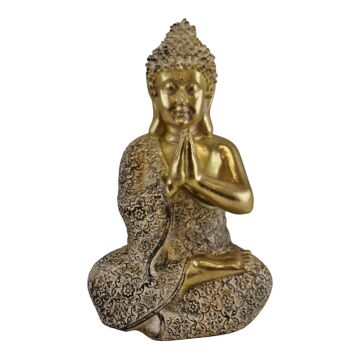 Gold Sitting Buddha Ornament, Praying, 19cm