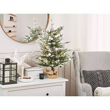 Artificial Christmas Tree White Synthetic 90 Cm Wired Branches Winter Holiday Decor Beliani