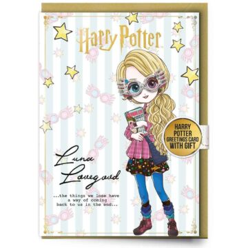 Harry Potter Luna Lovegood Greetings Card With Badge