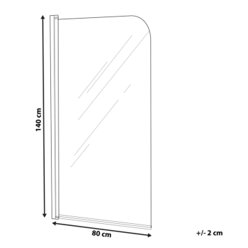 Shower Bath Screen Transparent Tempered Glass With Aluminium 140 X 80 Cm Adjustable Minimalist Beliani