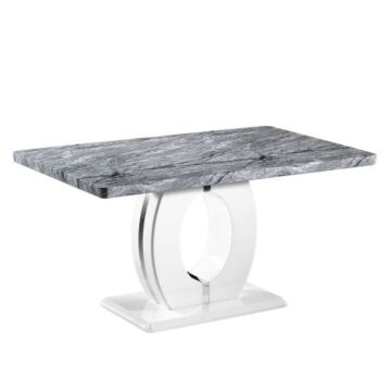 Neptune Medium Marble Effect Grey/white Dining Table