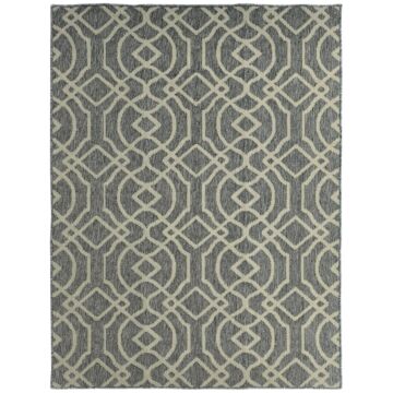 Homcom Uv Resistant Indoor & Outdoor Area Rug, Easy-cleaning Machine Washable Rug With Geometric Pattern For Patio, Garden, Kitchen, Bathroom Or Living Room, 170 X 120 Cm, Grey
