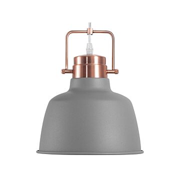 Ceiling Lamp Grey Metal 179 Cm Pendant Factory Lamp Shade Industrial Beliani