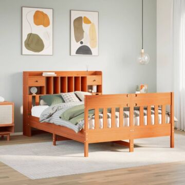 Vidaxl Bed Frame Without Mattress Wax Brown 160x200 Cm Solid Wood Pine