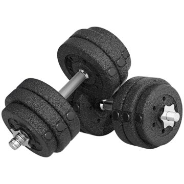 Homcom 30kg Adjustable Dumbbells Set, Hand Weights Set For Home Gym Weight Lifting Training