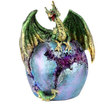 Geode Earth Egg Led Dark Legends Dragon Figurine